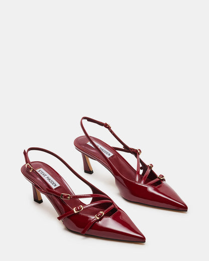 LIANA Wine Patent Women's Slingback Pointed-Toe Low Heel | Steve Madden