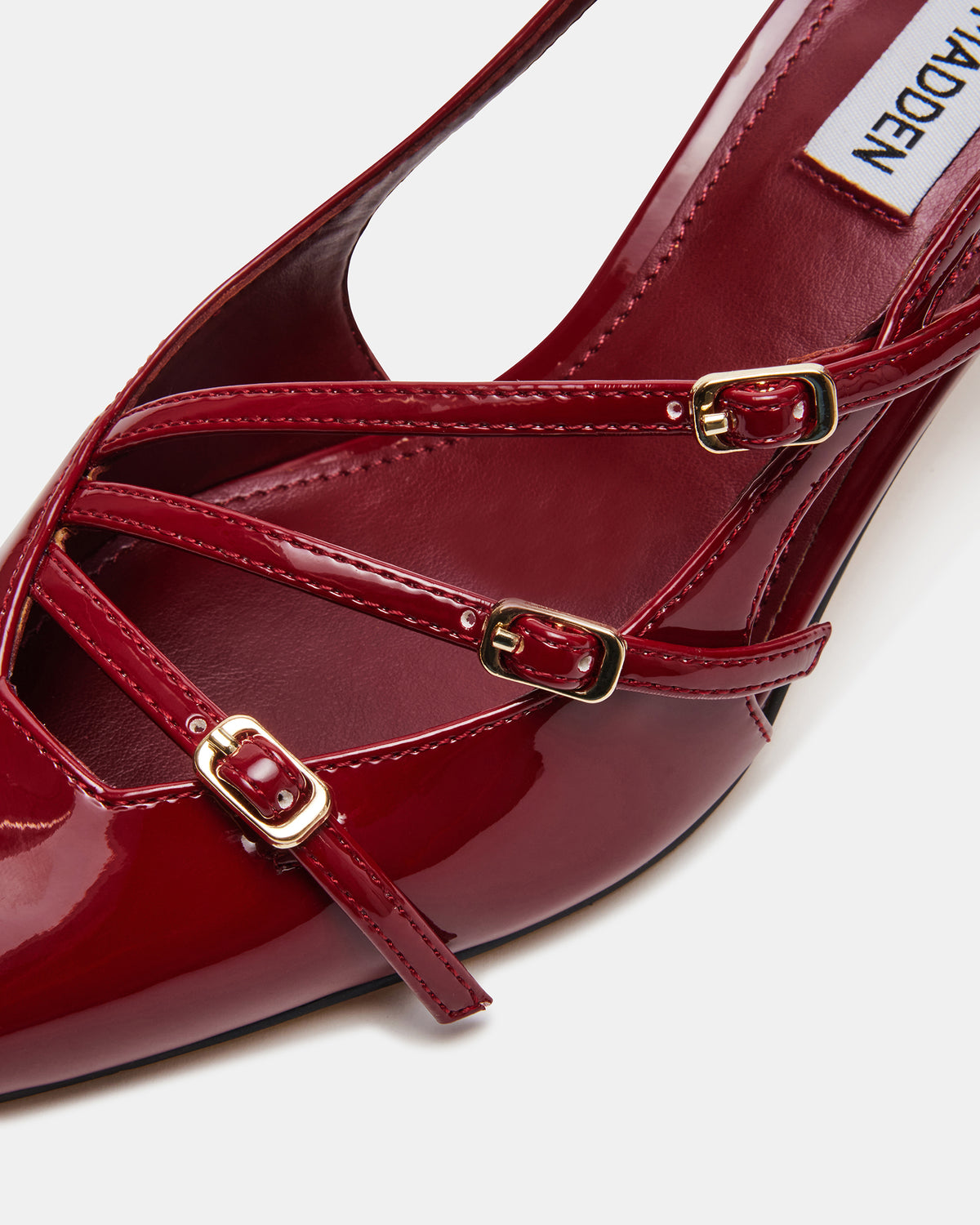 LIANA Wine Patent Women's Slingback Pointed-Toe Low Heel | Steve Madden
