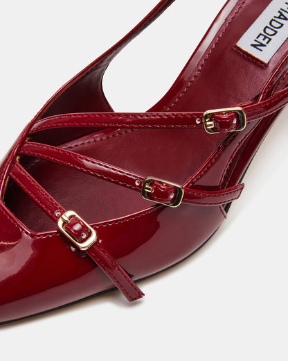 LIANA Wine Patent Women's Slingback Pointed-Toe Low Heel | Steve Madden