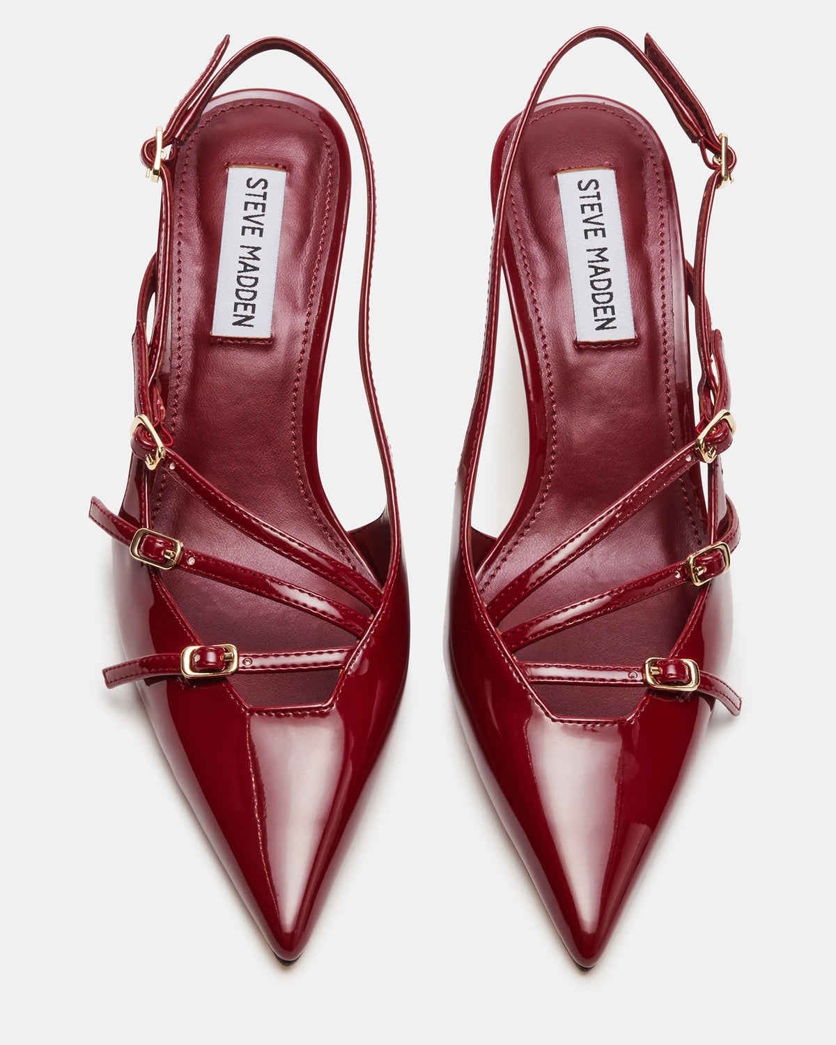 LIANA Wine Patent Women's Slingback Pointed-Toe Low Heel | Steve Madden