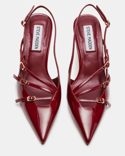 LIANA Wine Patent Women's Slingback Pointed-Toe Low Heel | Steve Madden
