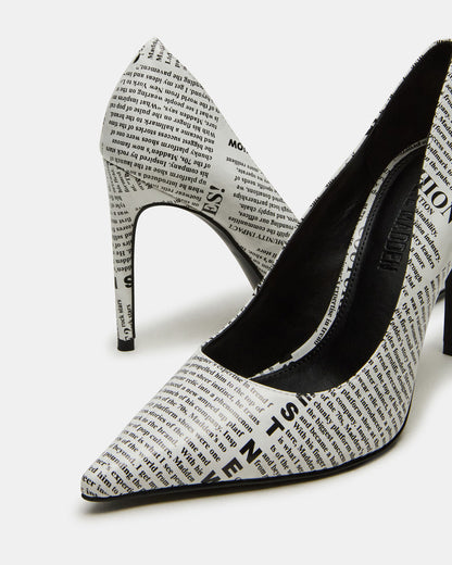NOIR Newspaper Pointed-Toe Stiletto Pump Women's Heels | Steve Madden