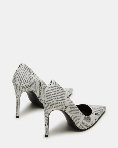 NOIR Newspaper Pointed-Toe Stiletto Pump Women's Heels | Steve Madden
