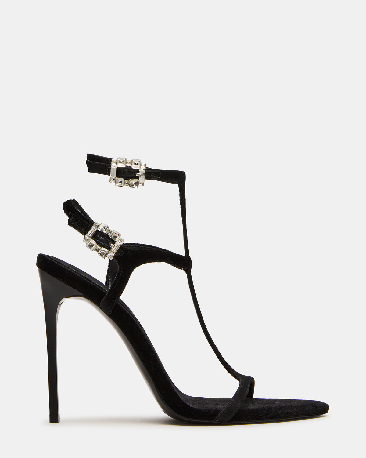 SALMA Black Multi Stiletto Strappy Open-Toe Ankle Strap Women's Heel | Steve Madden