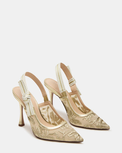 BRI Gold Multi Slingback Pump Women's Heel | Steve Madden