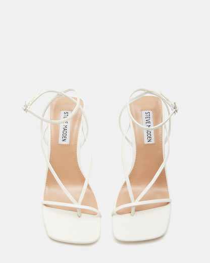 ANNIE White Women's Strappy Square Toe Heel | Steve Madden