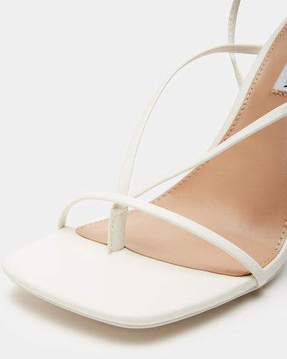 ANNIE White Women's Strappy Square Toe Heel | Steve Madden