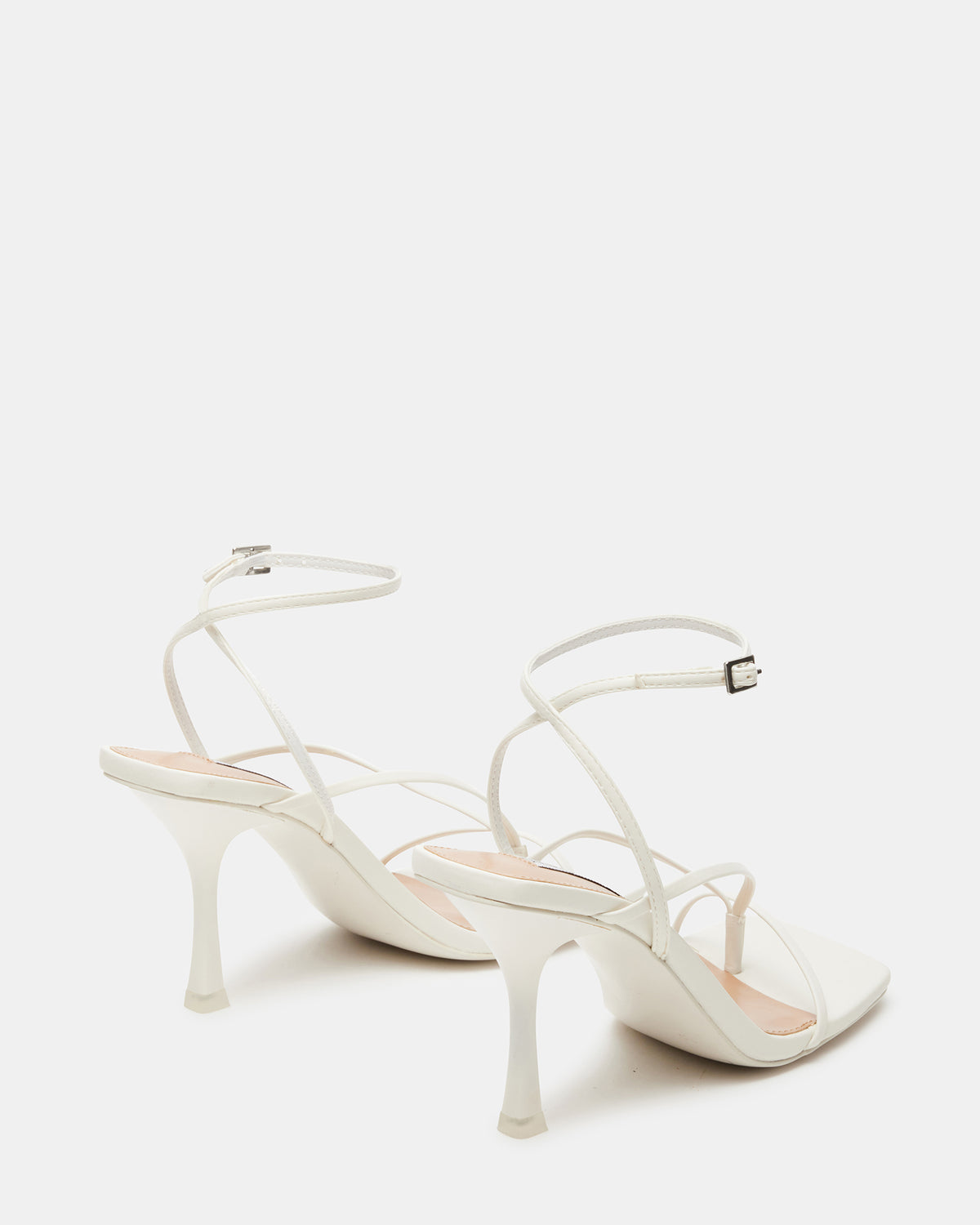 ANNIE White Women's Strappy Square Toe Heel | Steve Madden
