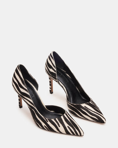 NULA Zebra Pointed-Toe Stiletto Pump Women's Heel | Steve Madden