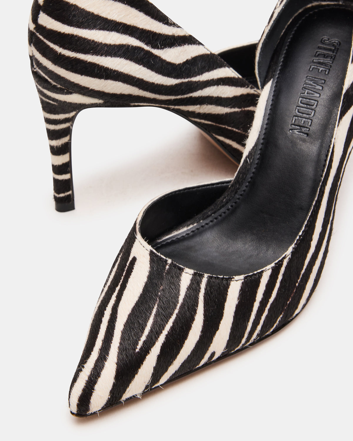 NULA Zebra Pointed-Toe Stiletto Pump Women's Heel | Steve Madden