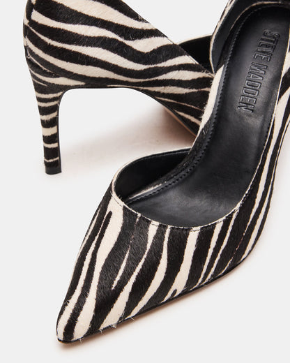NULA Zebra Pointed-Toe Stiletto Pump Women's Heel | Steve Madden