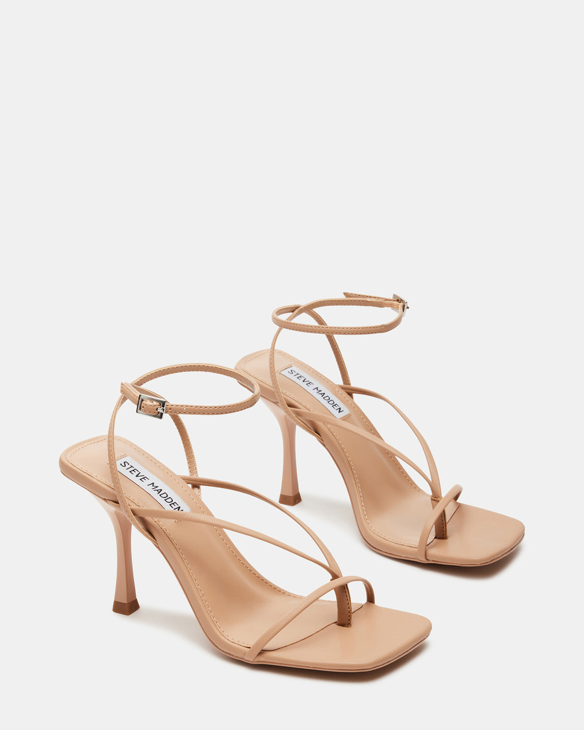 ANNIE Natural Women's Strappy Square Toe Heel | Steve Madden