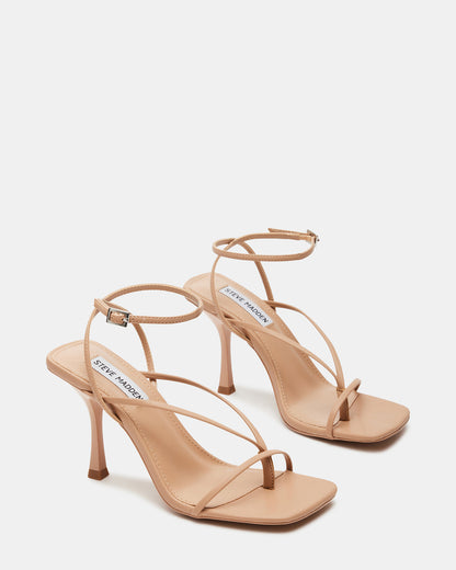 ANNIE Natural Women's Strappy Square Toe Heel | Steve Madden