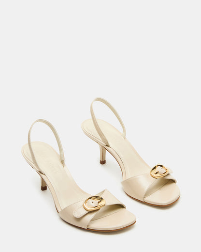 HENRIETTA Bone Leather Slingback Square-Toe Women's Heel | Steve Madden