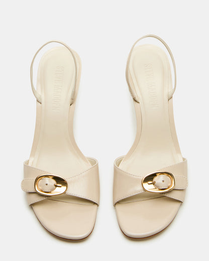 HENRIETTA Bone Leather Slingback Square-Toe Women's Heel | Steve Madden