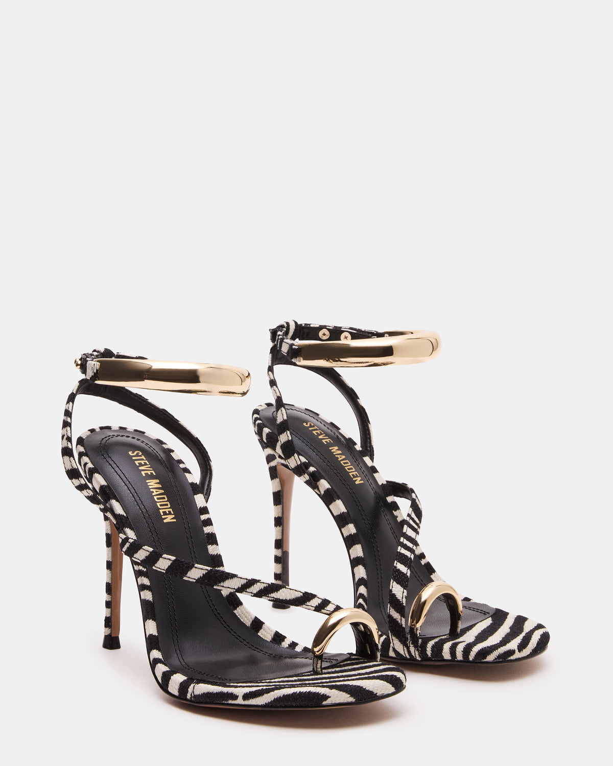 TIA Zebra Open-Toe Stiletto Women's Heel | Steve Madden