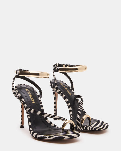 TIA Zebra Open-Toe Stiletto Women's Heel | Steve Madden