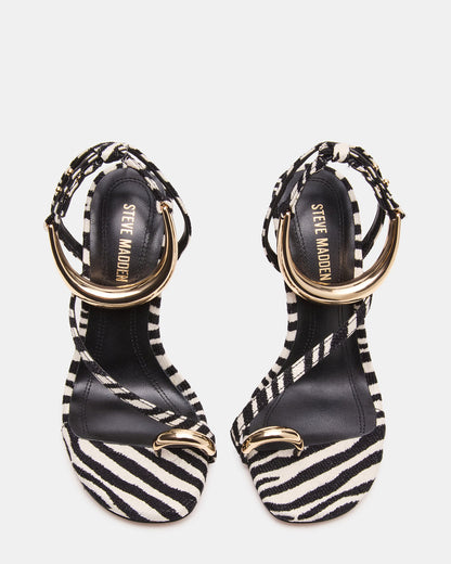 TIA Zebra Open-Toe Stiletto Women's Heel | Steve Madden