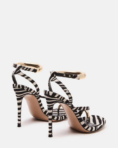 TIA Zebra Open-Toe Stiletto Women's Heel | Steve Madden
