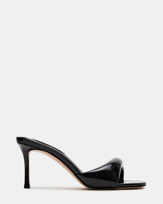 KIERAN Black Patent Mule Heel | Women's Heels | Steve Madden