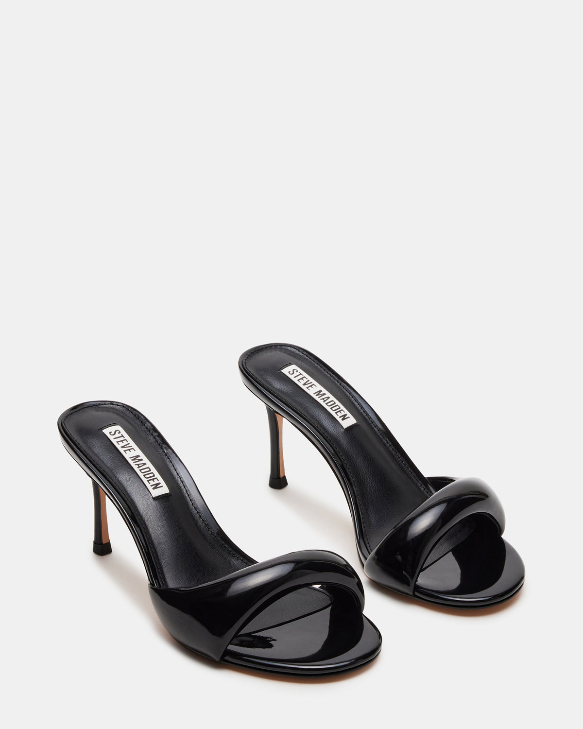 KIERAN Black Patent Mule Heel | Women's Heels | Steve Madden