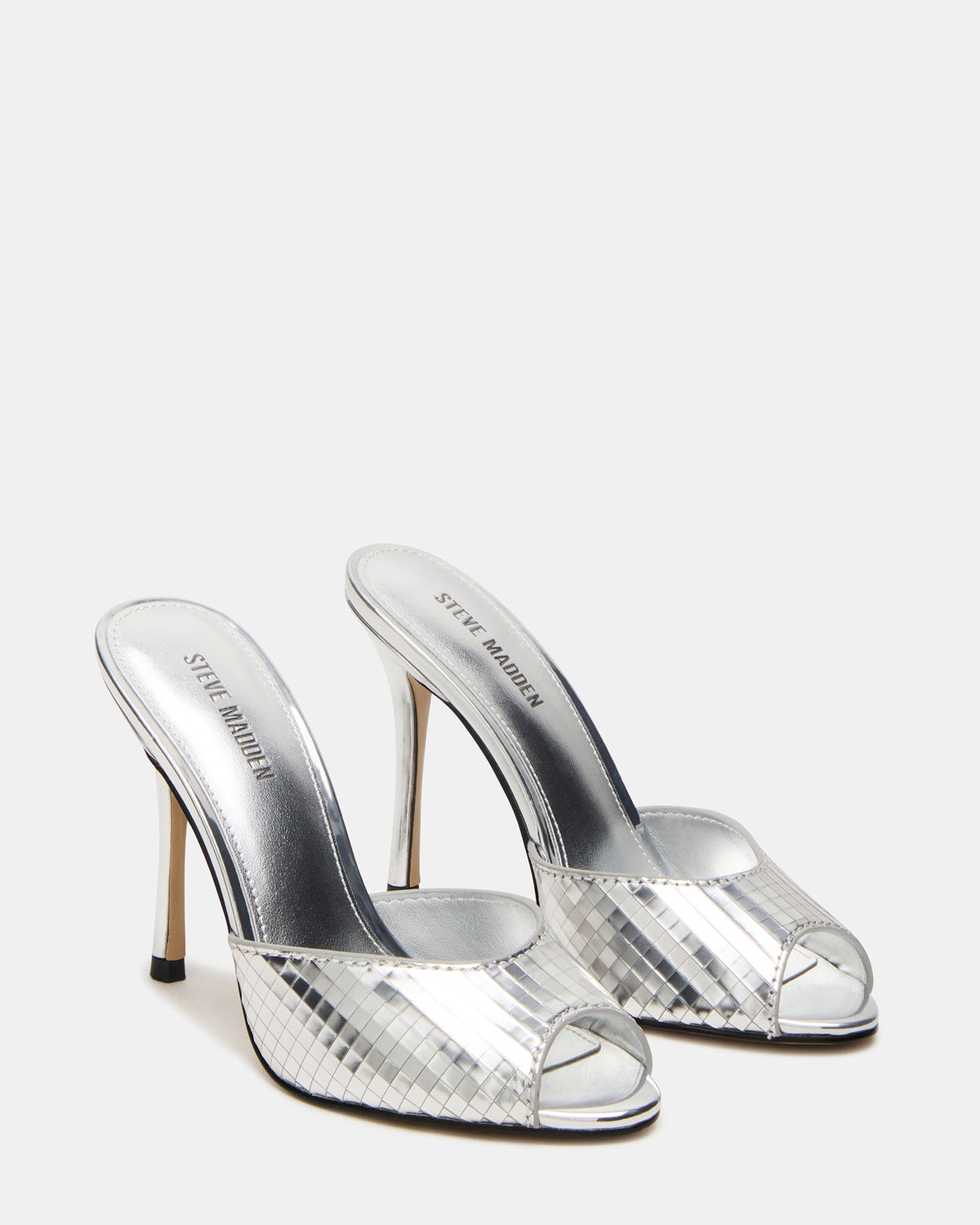 PRIYA Silver Disco Mule Women's Heel | Steve Madden