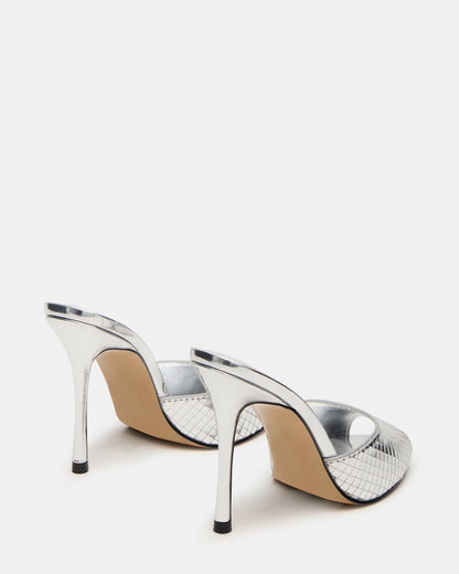 PRIYA Silver Disco Mule Women's Heel | Steve Madden