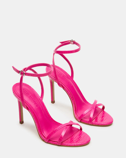 JYPSEY Pink Crocodile Strappy Stiletto Women's Heel | Steve Madden
