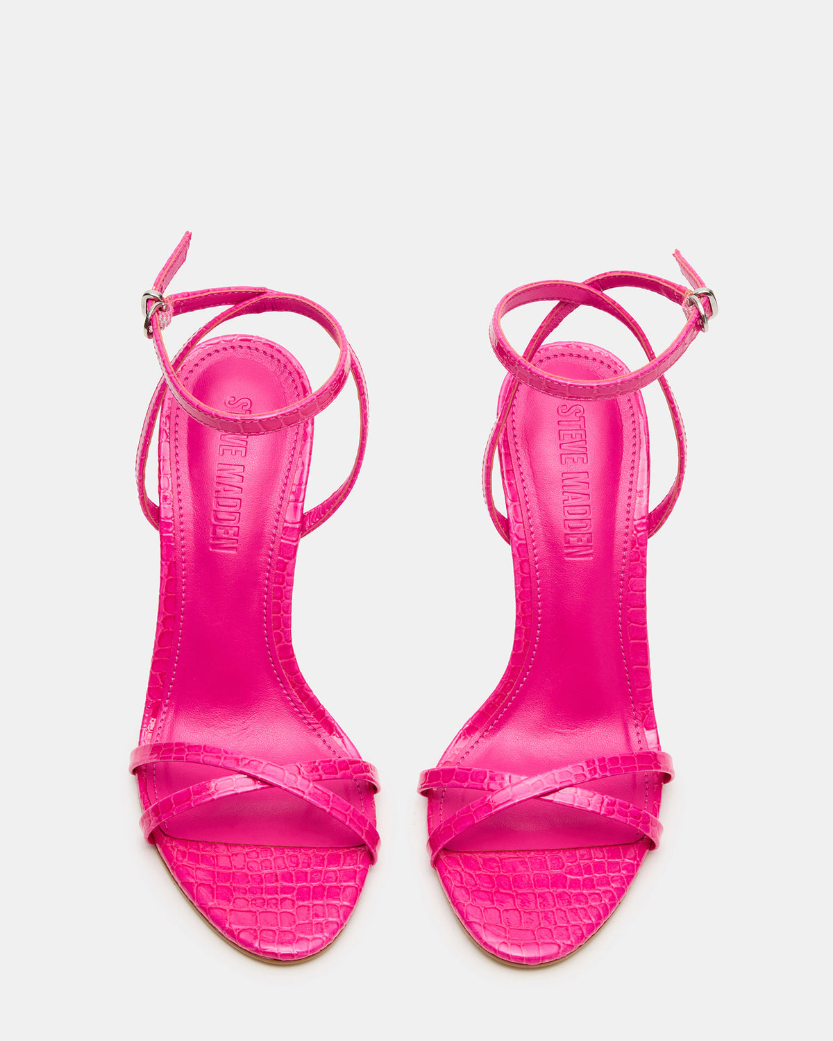 JYPSEY Pink Crocodile Strappy Stiletto Women's Heel | Steve Madden