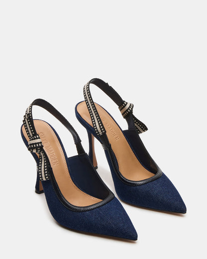 BRI Dark Denim Slingback Pump Women's Heel | Steve Madden