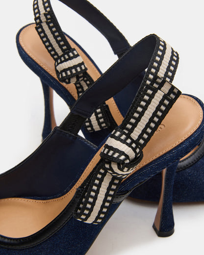 BRI Dark Denim Slingback Pump Women's Heel | Steve Madden