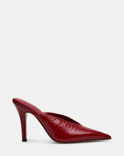 LITA Red Crocodile Pointed-Toe Mule Pump Women's Heel | Steve Madden