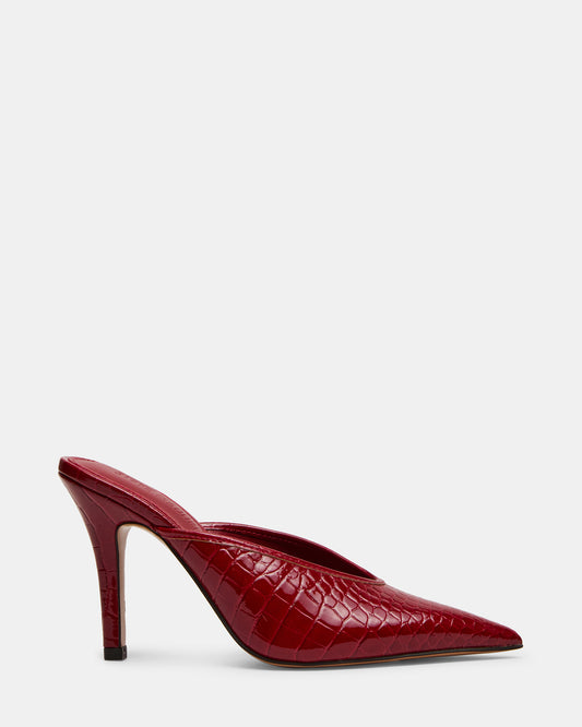 LITA Red Crocodile Pointed-Toe Mule Pump Women's Heel | Steve Madden