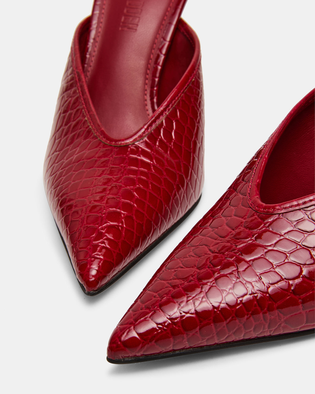 LITA Red Crocodile Pointed-Toe Mule Pump Women's Heel | Steve Madden