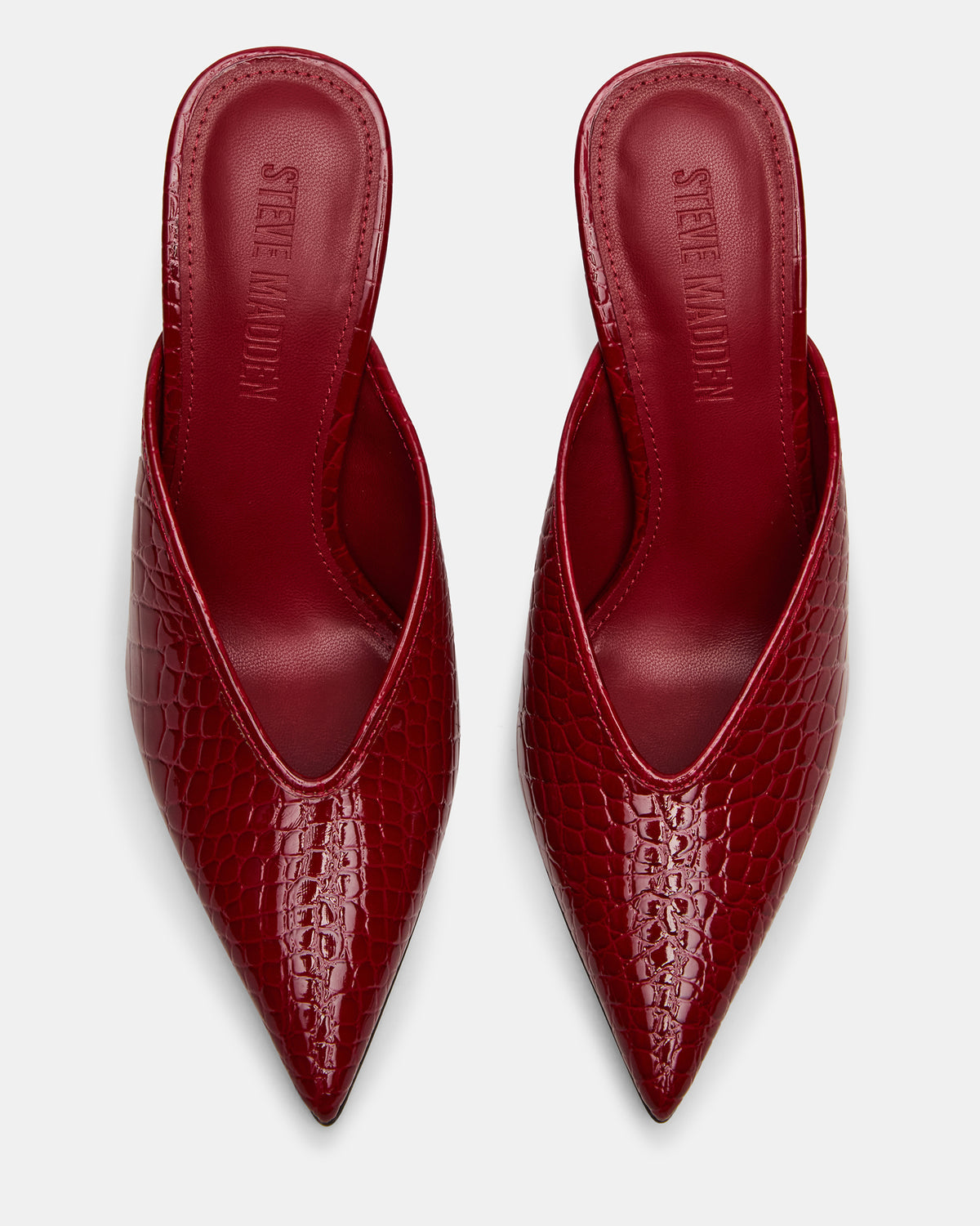 LITA Red Crocodile Pointed-Toe Mule Pump Women's Heel | Steve Madden