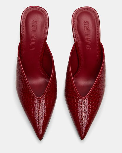 LITA Red Crocodile Pointed-Toe Mule Pump Women's Heel | Steve Madden