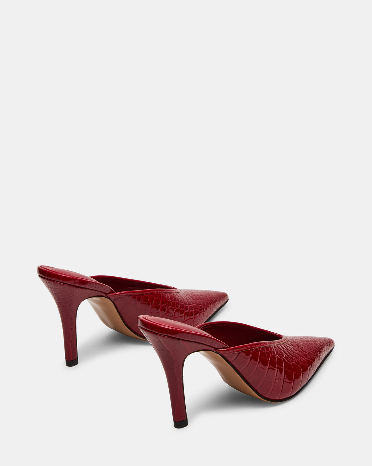 LITA Red Crocodile Pointed-Toe Mule Pump Women's Heel | Steve Madden
