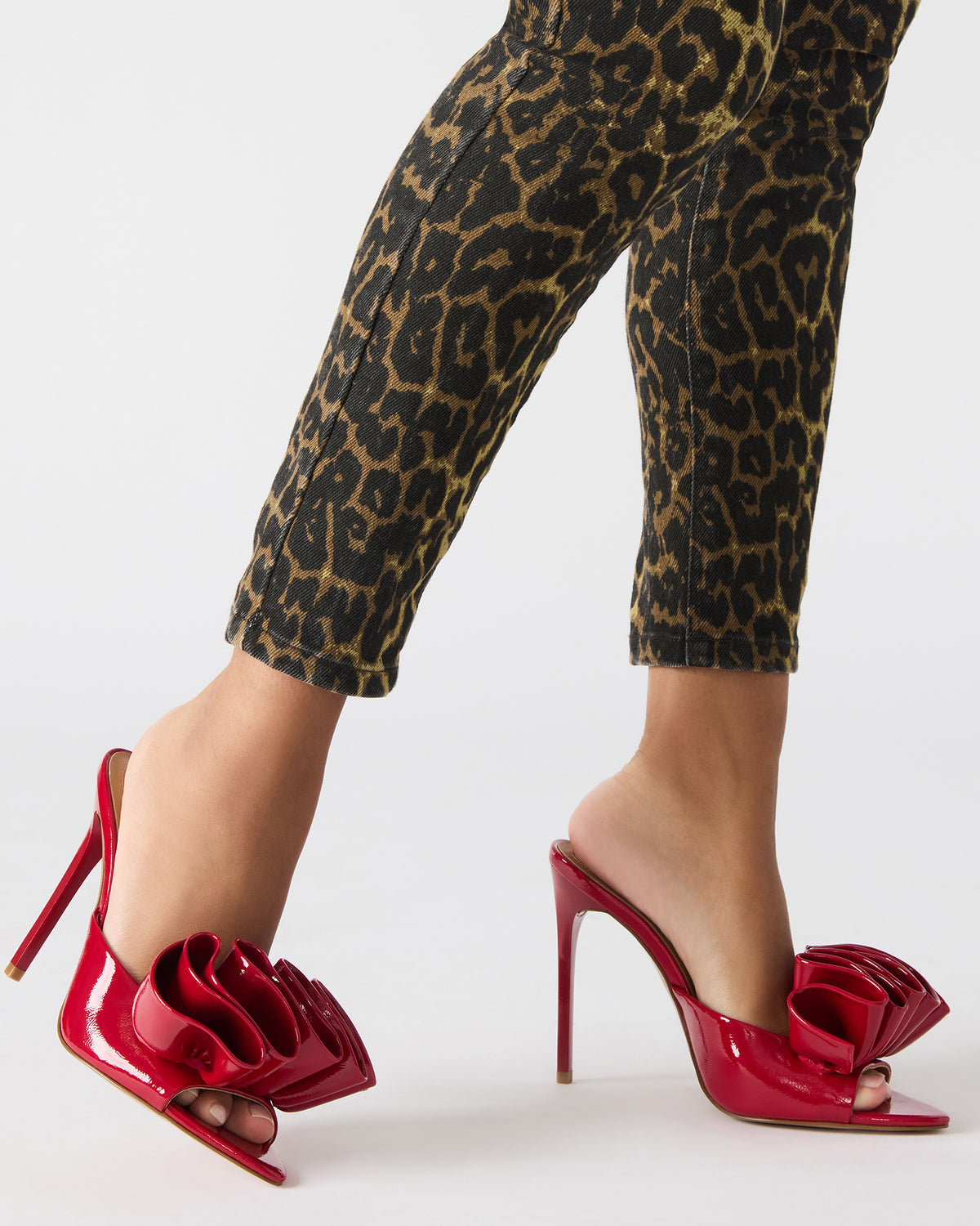 AFFINITY Red Patent Women's Multi Pointed-Toe Stiletto Mule Heel | Steve Madden