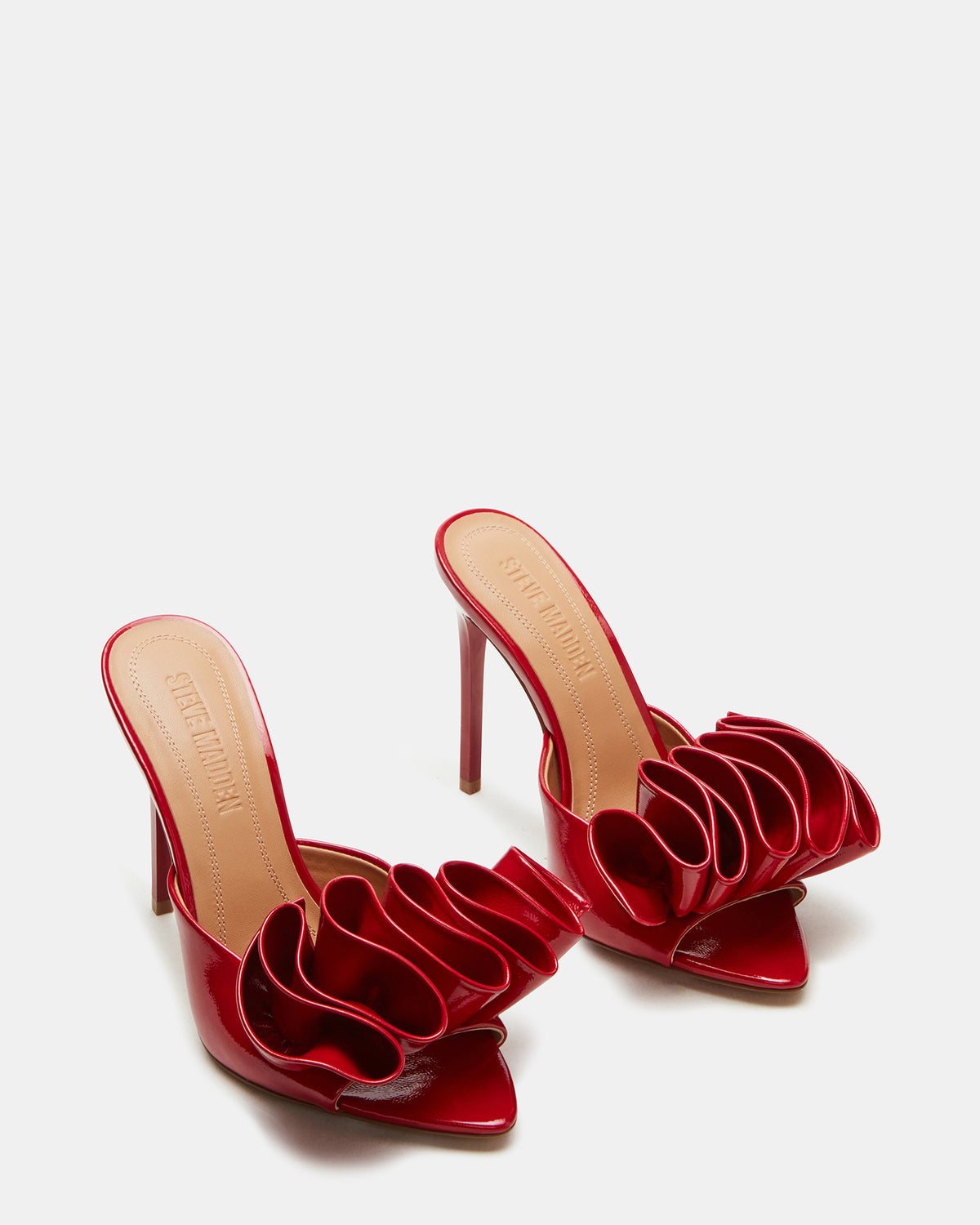 AFFINITY Red Patent Women's Multi Pointed-Toe Stiletto Mule Heel | Steve Madden