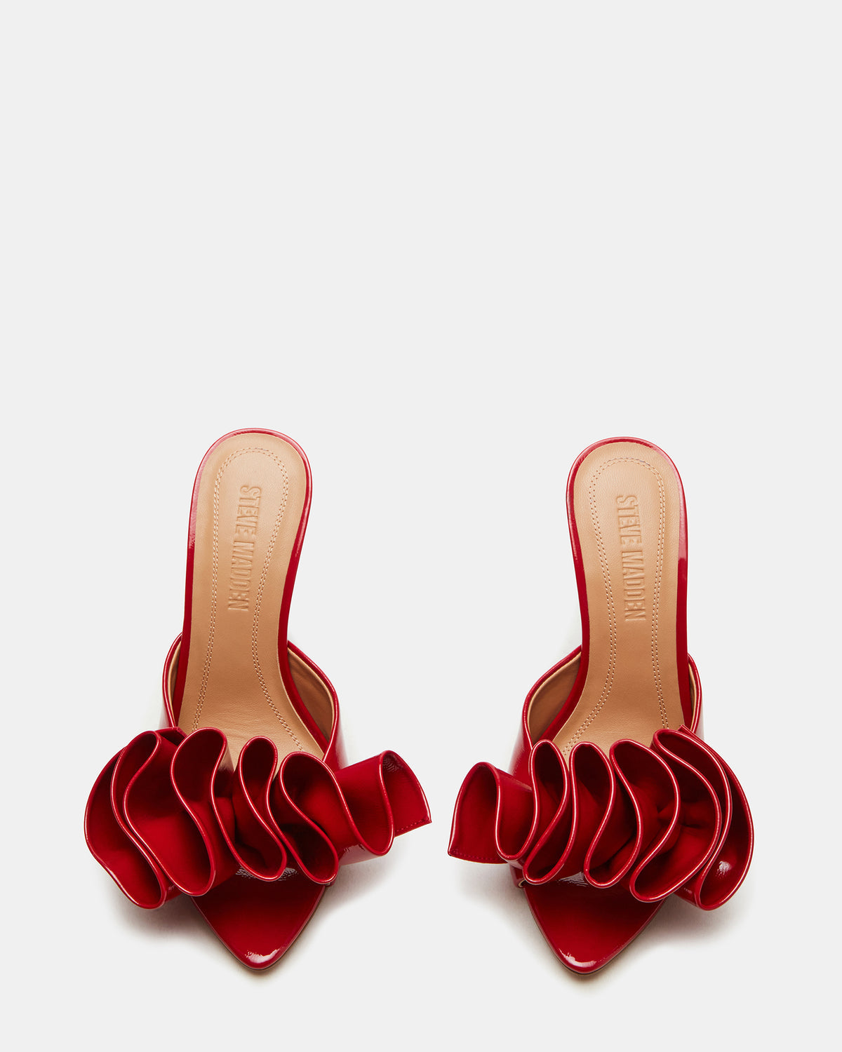 AFFINITY Red Patent Women's Multi Pointed-Toe Stiletto Mule Heel | Steve Madden
