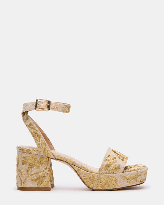 MERCERR Gold Multi Women's Platform Block Heel | Steve Madden