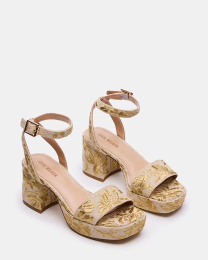MERCERR Gold Multi Women's Platform Block Heel | Steve Madden