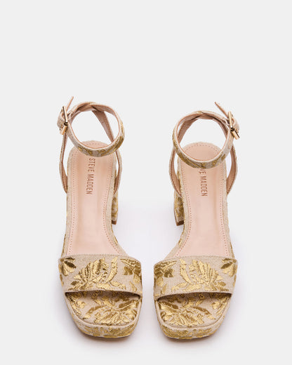 MERCERR Gold Multi Women's Platform Block Heel | Steve Madden
