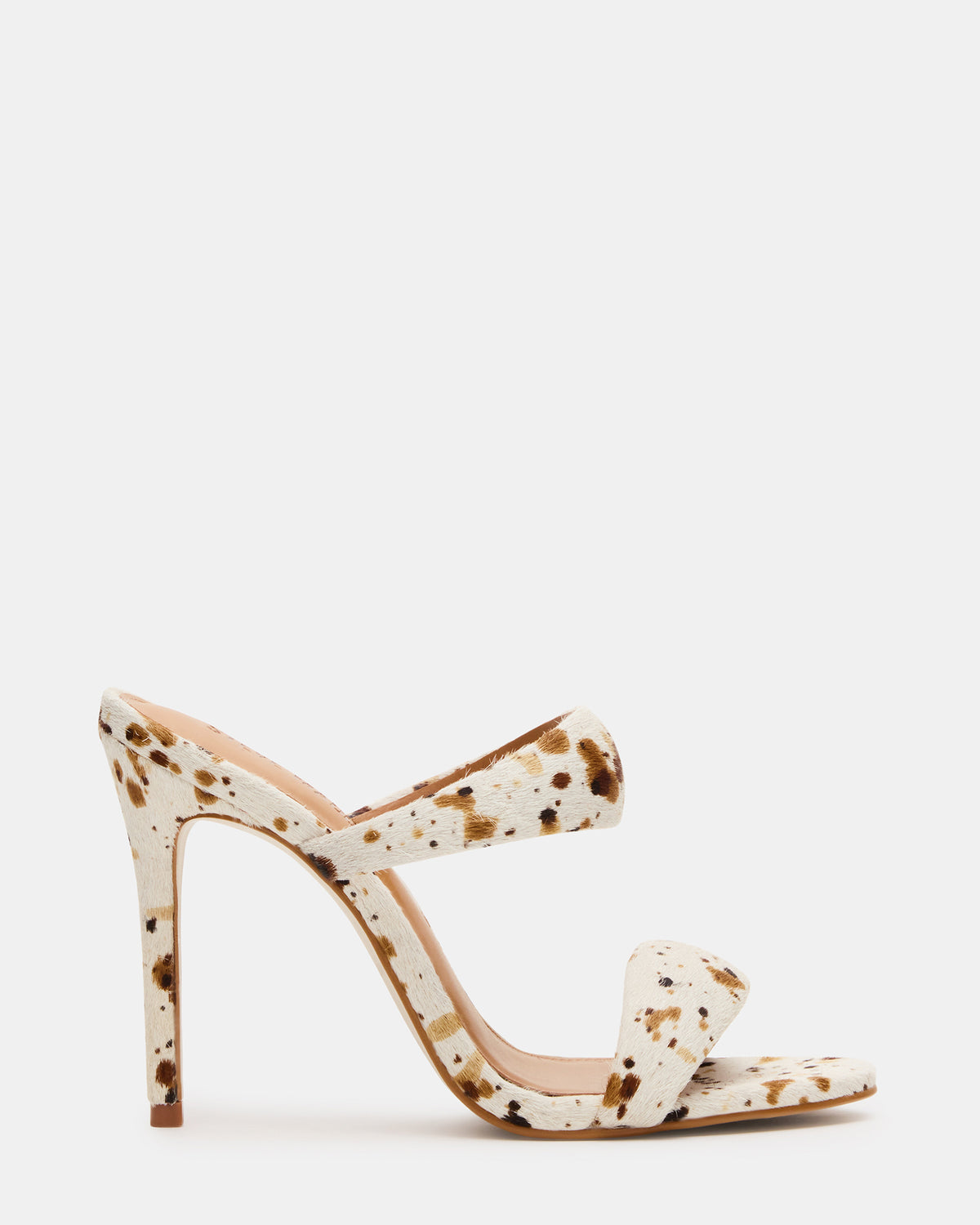 SATURN-C WHITE/CAMEL Stiletto Mule Women's Heel | Steve Madden