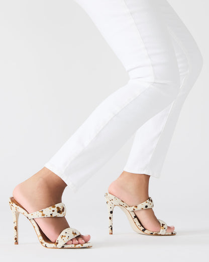 SATURN-C WHITE/CAMEL Stiletto Mule Women's Heel | Steve Madden