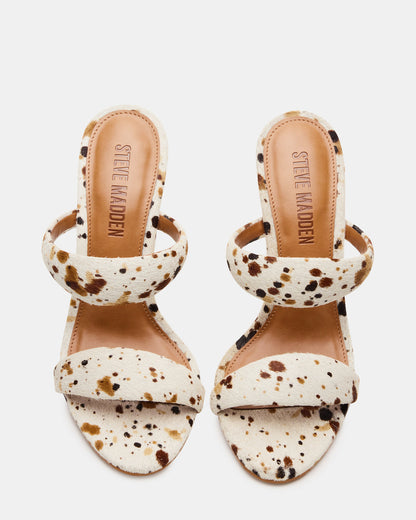 SATURN-C WHITE/CAMEL Stiletto Mule Women's Heel | Steve Madden