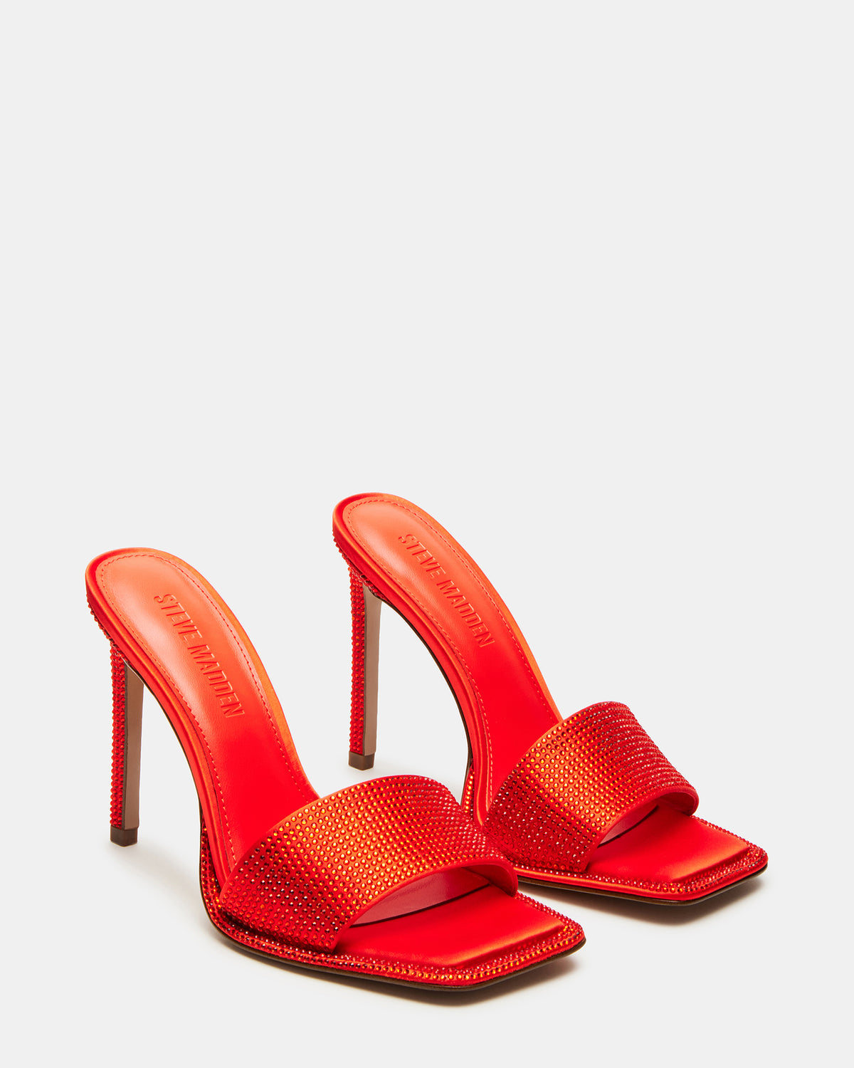 YARA Orange Women's Square-Toe Mule Heel | Steve Madden