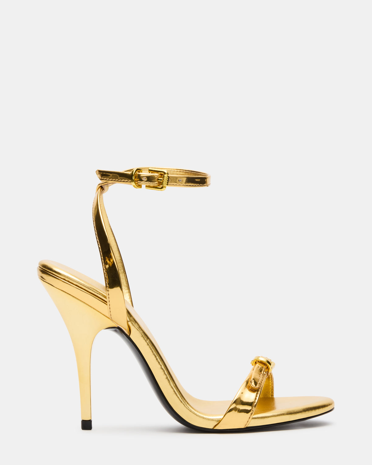 FOXX Gold Strappy Stiletto Open-Toe Women's Heel | Steve Madden