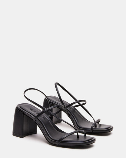 DIORA Black Women's Strappy Square-Toe Heel | Steve Madden