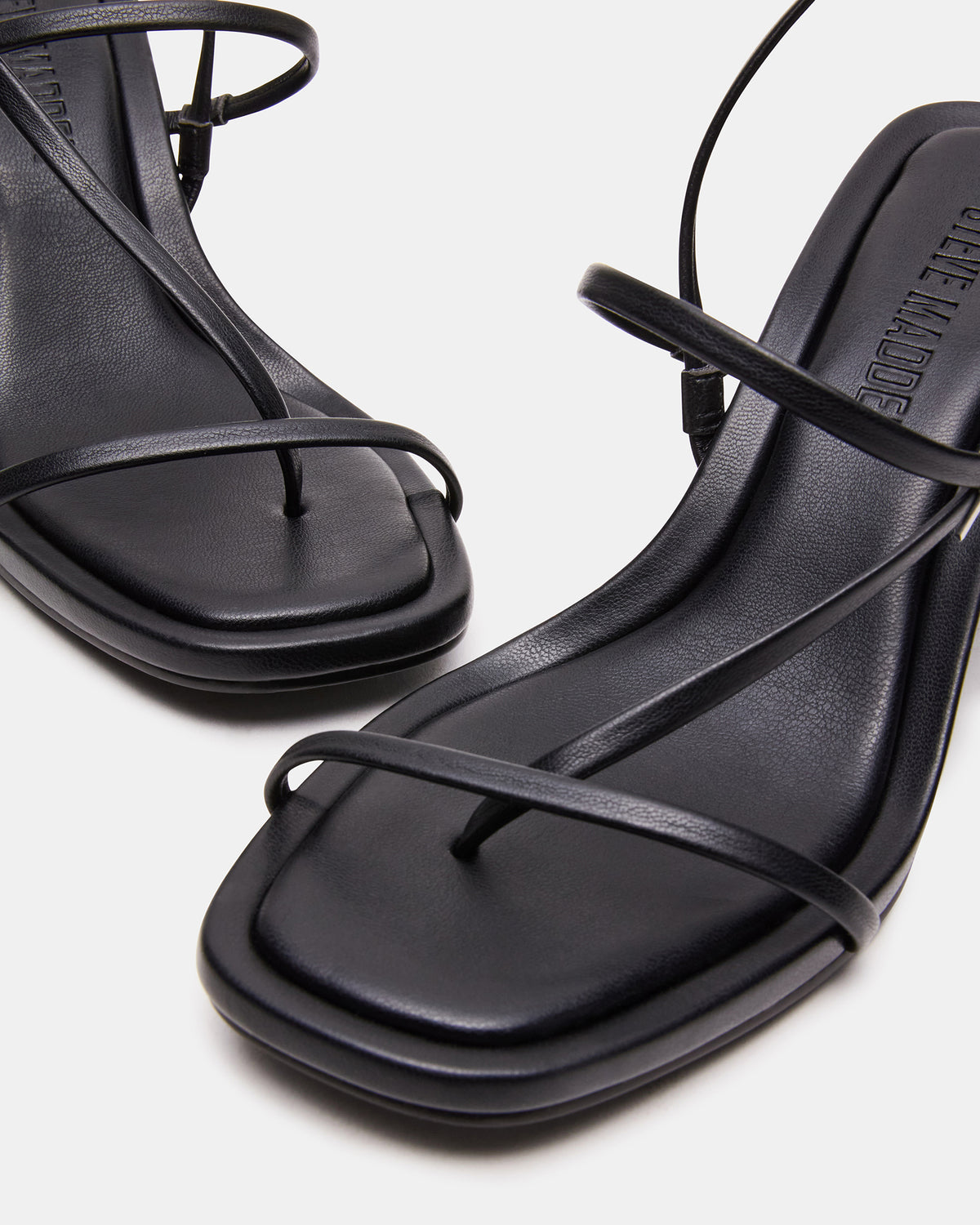DIORA Black Women's Strappy Square-Toe Heel | Steve Madden